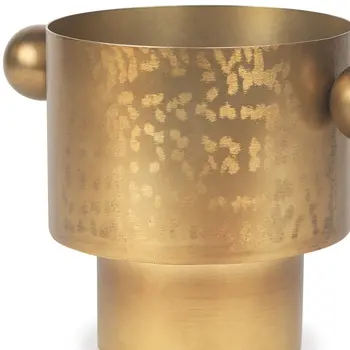 7" Gold Round Metal Table Vase