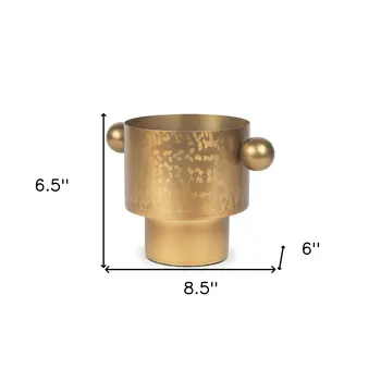 7" Gold Round Metal Table Vase