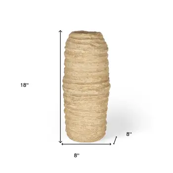 18" Beige Clay Table Vase