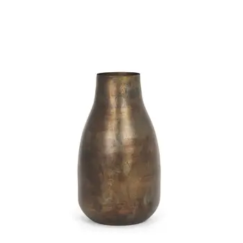12" Gold Metal Table Vase