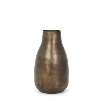 12" Gold Metal Table Vase