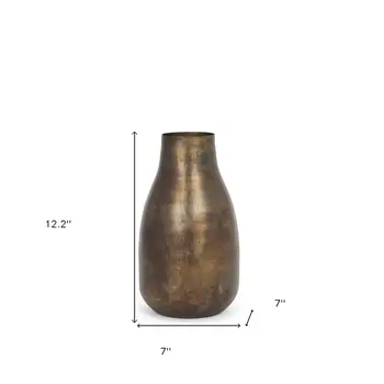 12" Gold Metal Table Vase
