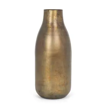 17" Gold Metal Table Vase