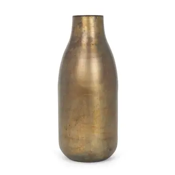 17" Gold Metal Table Vase