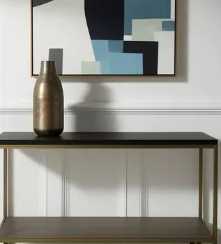 17" Gold Metal Table Vase