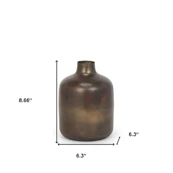 9" Gold Cylinder Metal Table Vase