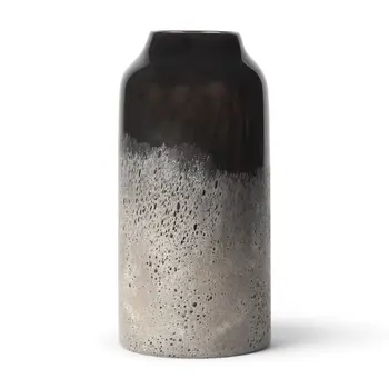10" Black Cylinder Glass Table Vase