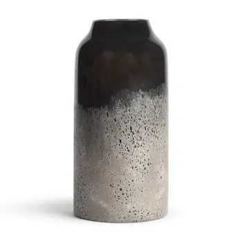10" Black Cylinder Glass Table Vase