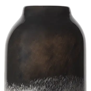 12" Black Cylinder Glass Table Vase
