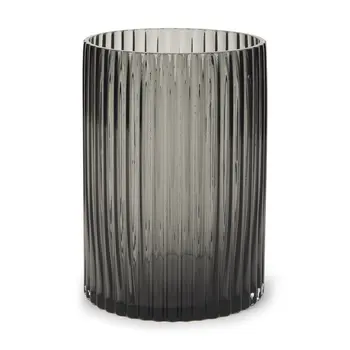 8" Black Cylinder Glass Table Vase
