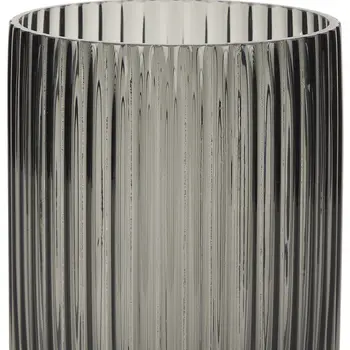 8" Black Cylinder Glass Table Vase