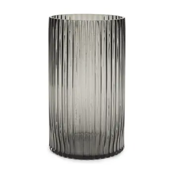 11" Black Cylinder Glass Table Vase