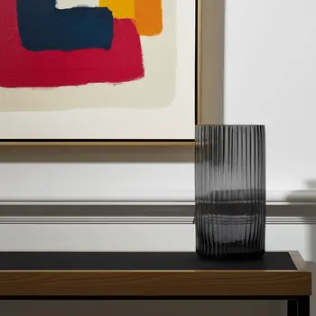 11" Black Cylinder Glass Table Vase