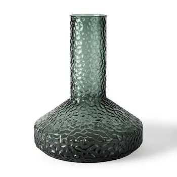 12" Green Tulip Glass Table Vase