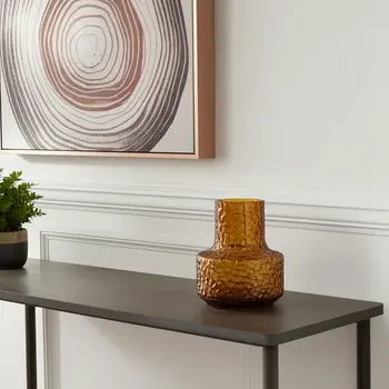 7" Yellow Tulip Glass Table Vase
