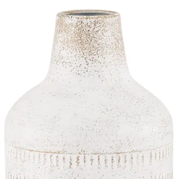 11" White Cylinder Metal Table Vase
