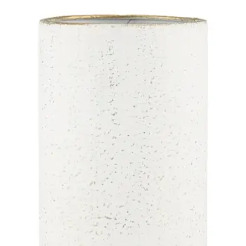 16" White Cylinder Metal Table Vase