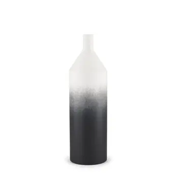 20" Black Tulip Metal Table Vase