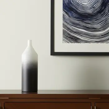 20" Black Tulip Metal Table Vase