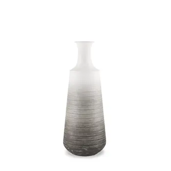 20" White Tulip Metal Table Vase