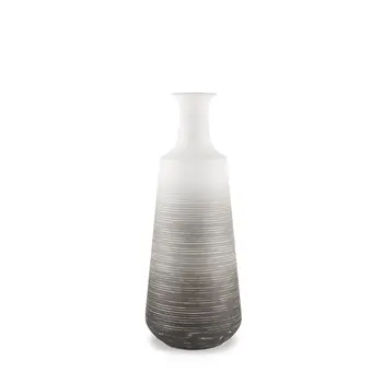 20" White Tulip Metal Table Vase