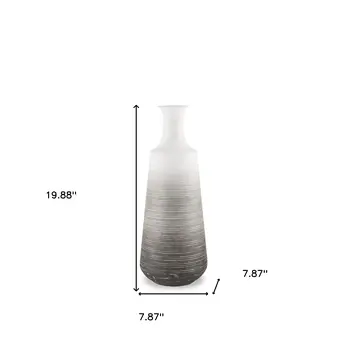 20" White Tulip Metal Table Vase