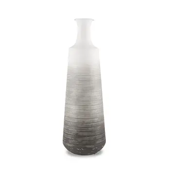 24" Gray Tulip Metal Table Vase