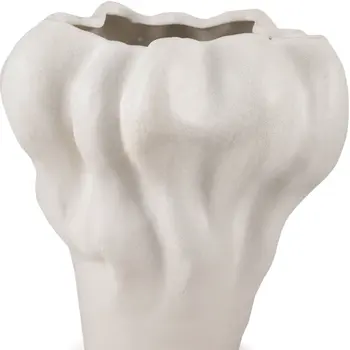 12" Cream Ceramic Table Vase