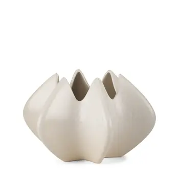 9" Cream Ceramic Table Vase