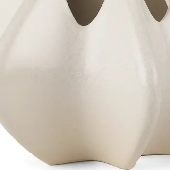 9" Cream Ceramic Table Vase
