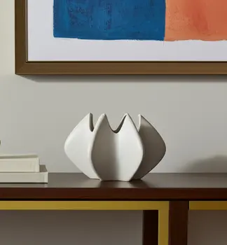 9" Cream Ceramic Table Vase