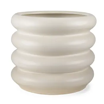 14" Cream Cylinder Ceramic Table Vase