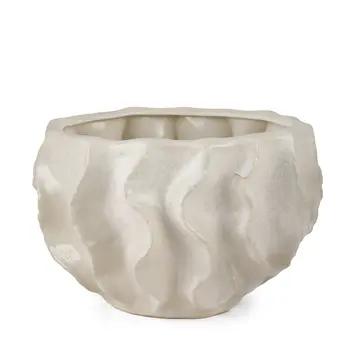9" Cream Ceramic Table Vase