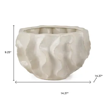 9" Cream Ceramic Table Vase