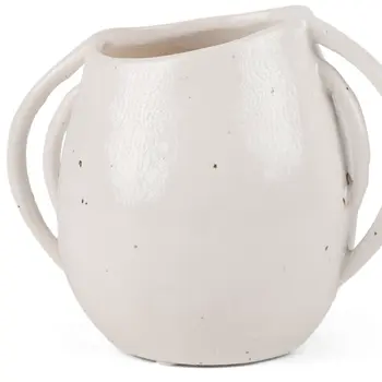 7" White Amphora Ceramic Table Vase