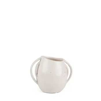 7" White Amphora Ceramic Table Vase