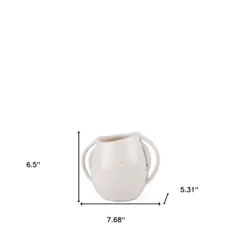 7" White Amphora Ceramic Table Vase