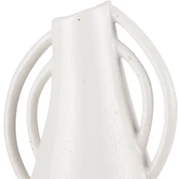 14" White Amphora Ceramic Table Vase