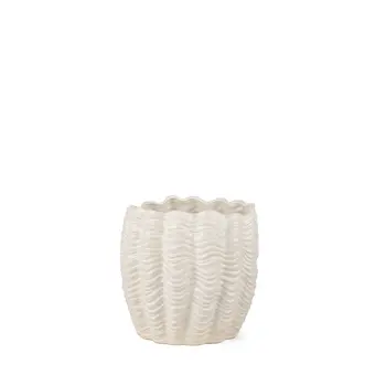 11" White Cylinder Ceramic Table Vase