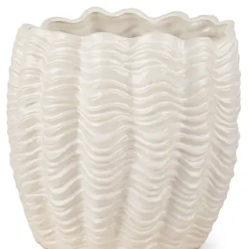 11" White Cylinder Ceramic Table Vase