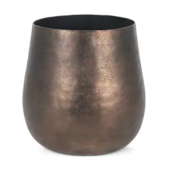 9" Gold Cylinder Metal Table Vase