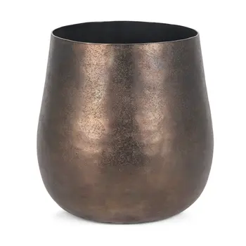 9" Gold Cylinder Metal Table Vase