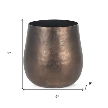 9" Gold Cylinder Metal Table Vase