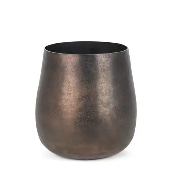 9" Gold Cylinder Metal Table Vase
