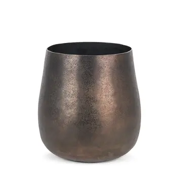 9" Gold Cylinder Metal Table Vase