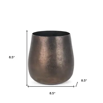 9" Gold Cylinder Metal Table Vase