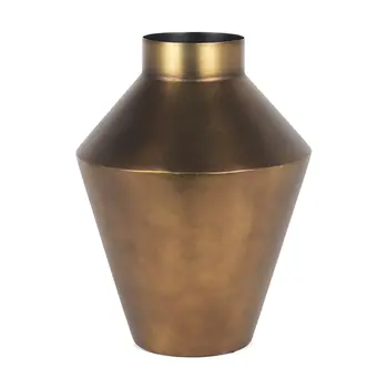 13" Gold Trumpet Metal Table Vase