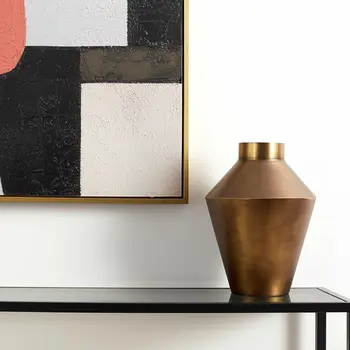 13" Gold Trumpet Metal Table Vase