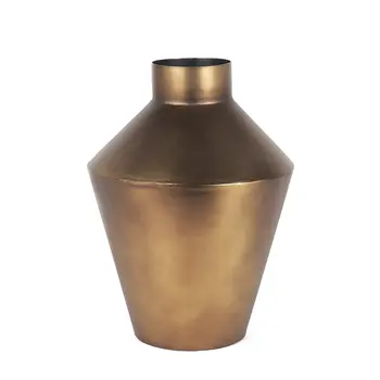 12" Gold Trumpet Metal Table Vase
