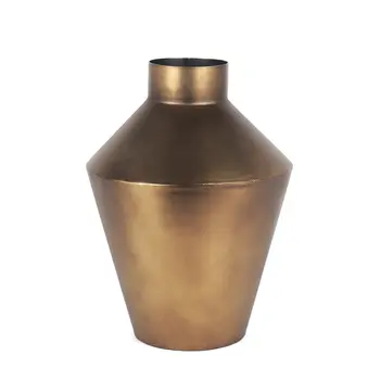 12" Gold Trumpet Metal Table Vase